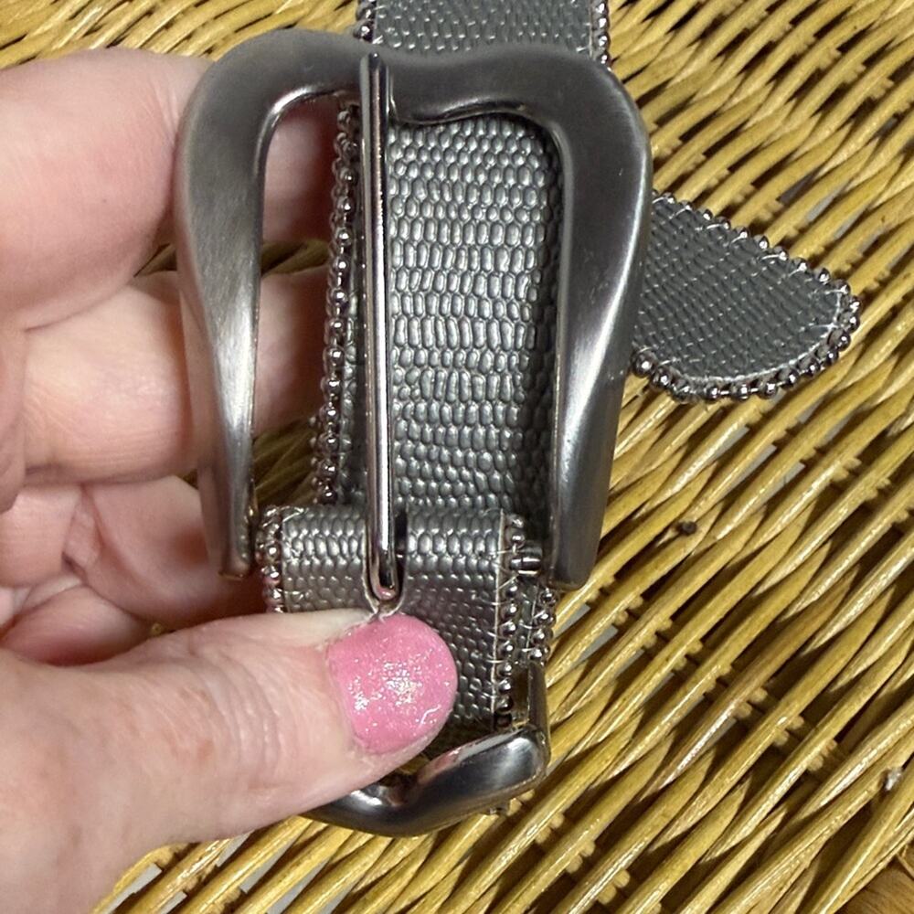 Motion East Metallic Women's Belt Silver M/L Vintage 90s